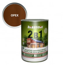 АКВАТЕКС 2 в 1 защит.-декор. покрытие для дерева, алкидное, полумат, лессирующее, орех (0,8л)