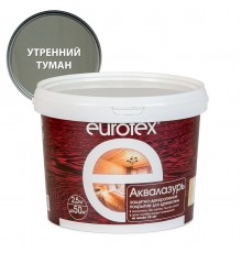 EUROTEX / ЕВРОТЕКС АКВАЛАЗУРЬ лак защит.-декор. для дерева, акриловый, лессирующий, утренний туман (2,5л)