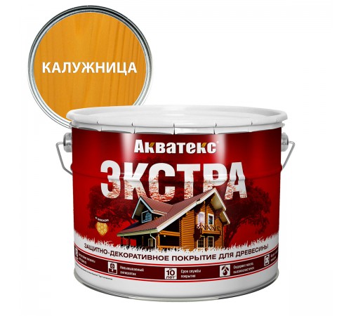 АКВАТЕКС-ЭКСТРА защит.-декор. покрытие для дерева, алкидное, полуглянц, калужница (9л) new