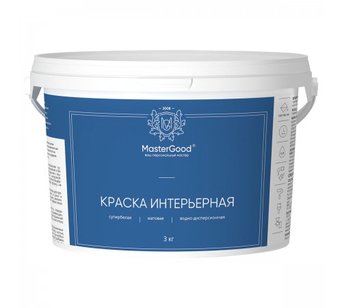 Master Good Краска интерьерная влагостойкая акриловая (3кг) Master Good Краска интерьерная влагостойкая акриловая (3кг)