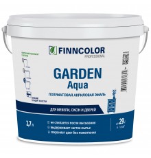 FINNCOLOR GARDEN AQUA / ФИННКОЛОР ГАРДЕН АКВА эмаль акриловая для внутренних работ полуматовая, база С, 2,7л