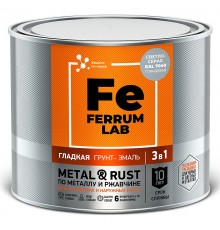 FERRUM LAB / ФЕРРУМ ЛАБ грунт-эмаль по ржавчине 3 в 1 глянцевая, светло-серый RAL 7040 (2л)
