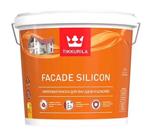 TIKKURILA FACADE SILICON / ТИККУРИЛА ФАСАД СИЛИКОН краска акриловая для фасадов база C 2,7 л TIKKURILA FACADE SILICON / ТИККУРИЛА ФАСАД СИЛИКОН краска акриловая для фасадов база C 2,7 л