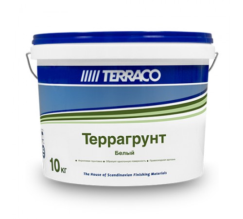 TERRACO ТЕРРАГРУНТ глубокопроникающий универсальный грунт, белый (10кг)