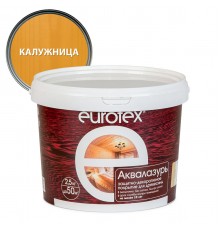EUROTEX / ЕВРОТЕКС АКВАЛАЗУРЬ лак защит.-декор. для дерева, акриловый, лессирующий, калужница (2,5л)