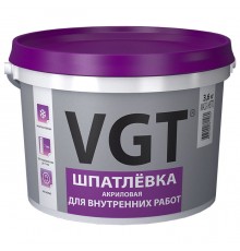 VGT шпатлевка для внутренних работ, акриловая для заделки неровностей до 7 мм (3,6кг)