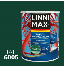 LINNIMAX / ЛИННИМАКС грунт-эмаль алкидная быстросохнущая по ржавчине для наружных и внутренних работ шелковисто-матовая, зеленый мох RAL 6005 0,75л