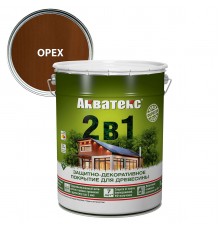 АКВАТЕКС 2 в 1 защит.-декор. покрытие для дерева, алкидное, полумат, лессирующее, орех (20л)