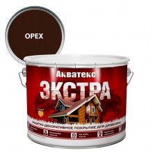 АКВАТЕКС-ЭКСТРА защит.-декор. покрытие для дерева, алкидное, полуглянц, орех (9л) new