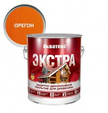 АКВАТЕКС-ЭКСТРА защит.-декор. покрытие для дерева, алкидное, полуглянц, орегон  (2,7л) new