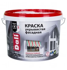 DALI / ДАЛИ краска укрывистая фасадная акриловая износостойкая паропроницаемая белый 9 л