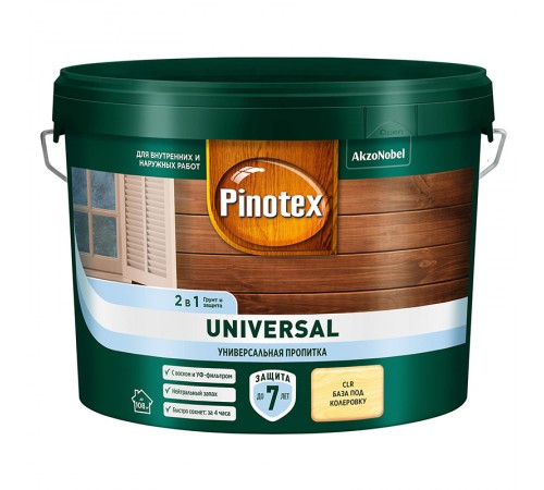 PINOTEX UNIVERSAL / ПИНОТЕКС УНИВЕРСАЛ пропитка 2 в 1, CLR база под колеровку 9л