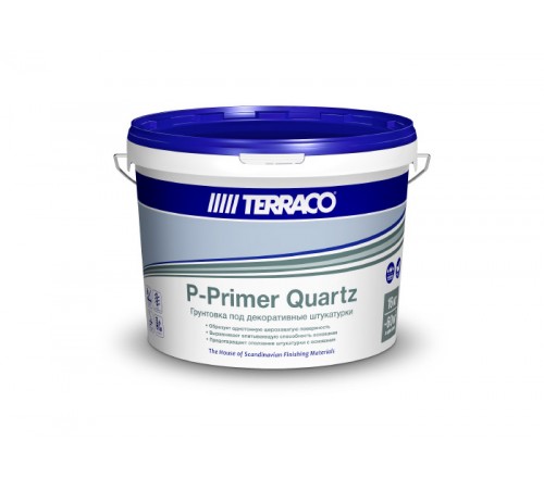 TERRACO P-Primer Quartz кварц-грунт адгезионный пигментированный под декоративные штукатурки 16кг TERRACO P-Primer Quartz кварц-грунт адгезионный пигментированный под декоративные штукатурки 16кг