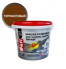 DALI / ДАЛИ краска резиновая трещиностойкая акриловая для кровли цоколя фасада терракотовый 6 кг