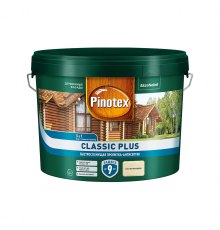PINOTEX CLASSIC PLUS / ПИНОТЕКС КЛАССИК ПЛЮС пропитка-антисептик, быстросохнущая 3 в 1, ель натуральная 9л