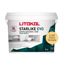 LITOKOL STARLIKE EVO / ЛИТОКОЛ СТАРЛАЙК ЭВО затирка двухкомпонентная на эпоксидной основе, S.600 giallo vaniglia, 5кг