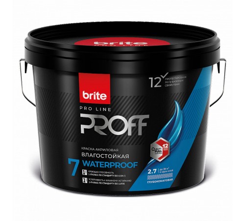 BRITE PROFESSIONAL / БРАЙТ ПРОФЕССИОНАЛ краска интерьерная влагостойкая глубокоматовая, база А (2,7л) BRITE PROFESSIONAL / БРАЙТ ПРОФЕССИОНАЛ краска интерьерная влагостойкая глубокоматовая, база А (2,7л)