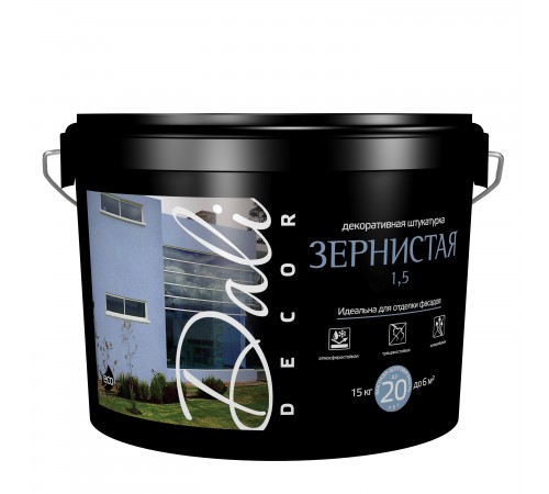 DALI-DECOR ЗЕРНИСТАЯ 1,5 / ДАЛИ ДЕКОР ЗЕРНИСТАЯ 1,5 штукатурка декоративная для внутренних и наружных работ 15кг DALI-DECOR ЗЕРНИСТАЯ 1,5 / ДАЛИ ДЕКОР ЗЕРНИСТАЯ 1,5 штукатурка декоративная для внутренних и наружных работ 15кг