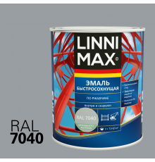 LINNIMAX / ЛИННИМАКС грунт-эмаль алкидная быстросохнущая по ржавчине для наружных и внутренних работ шелковисто-матовая светло-серый, RAL 7040, 0,75л
