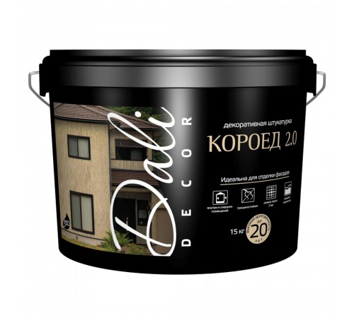 DALI-DECOR / ДАЛИ ДЕКОР Короед 2.0 NEW декоративная штукатурка с эффектом «короеда» белый 15 кг DALI-DECOR / ДАЛИ ДЕКОР Короед 2.0 NEW декоративная штукатурка с эффектом «короеда» белый 15 кг