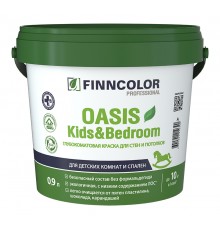 FINNCOLOR OASIS KIDS BEDROOM / ФИННКОЛОР ОАЗИС КИДС ЭНД БЭДРУМ краска для стен и потолков для детских комнат и спален глубокоматовая, база C, 0,9л
