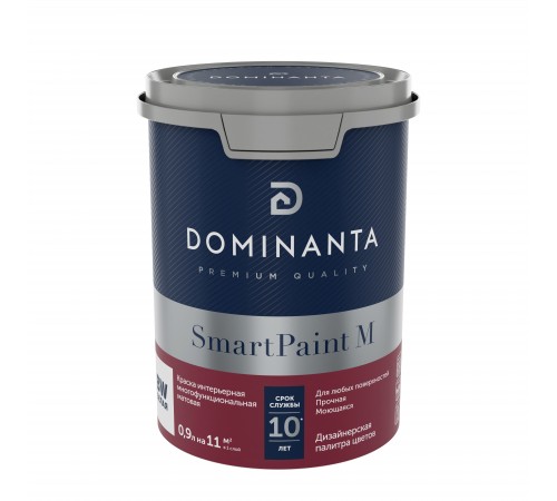 DOMINANTA SmartPaint M / ДОМИНАНТА СмартПеинт М Краска интерьерная многофункциональная матовая база BC (0,9л) DOMINANTA SmartPaint M / ДОМИНАНТА СмартПеинт М Краска интерьерная многофункциональная матовая база BC (0,9л)