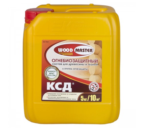 WOODMASTER / ВУДМАСТЕР КСД состав огнебиозащитный II группа, бесцветный (5кг)