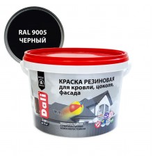 DALI / ДАЛИ краска резиновая трещиностойкая акриловая для кровли цоколя фасада черный 3 кг