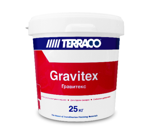 TERRACO GRAVITEX STANDARD / ТЕРРАКО ГРАВИТЕКСТ СТАНДАРД краска фактурная, фасадная со средней фактурой, 25кг