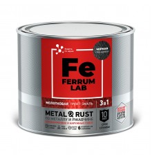 FERRUM LAB / ФЕРРУМ ЛАБ грунт-эмаль по ржавчине 3 в 1 молотковая, черный (2л)