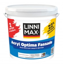 LINNIMAX ACRYL OPTIMA FASSADE / ЛИННИМАКС АКРИЛ ОПТИМА ФАСАД краска акриловая водно-дисперсионная для наружных работ база 1, 11л