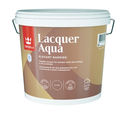 TIKKURILA LACQUER AQUA / ТИККУРИЛА ЕВРО ЛАКЕР АКВА лак интерьерный антисептирующий водный матовый 2,7 л TIKKURILA LACQUER AQUA / ТИККУРИЛА ЕВРО ЛАКЕР АКВА лак интерьерный антисептирующий водный матовый 2,7 л