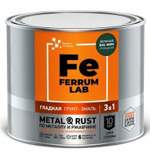 FERRUM LAB / ФЕРРУМ ЛАБ грунт-эмаль по ржавчине 3 в 1 глянцевая, зеленый RAL 6005 (2л)
