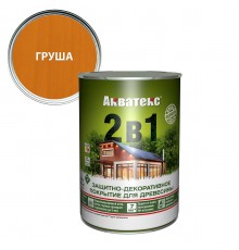 АКВАТЕКС 2 в 1 защит.-декор. покрытие для дерева, алкидное, полумат, лессирующее, груша (0,8л)
