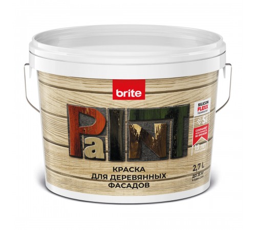 BRITE FLEXX / БРАЙТ ФЛЕКС краска премиальная для деревянных фасадов, база С (2,7л) BRITE FLEXX / БРАЙТ ФЛЕКС краска премиальная для деревянных фасадов, база С (2,7л)