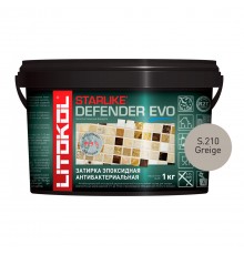 LITOKOL STARLIKE DEFENDER EVO / ЛИТОКОЛ СТАРЛАЙК ДЕФЕНДЕР ЭВО затирка двухкомпонентная, эпоксидная, S.210 greige, 1кг