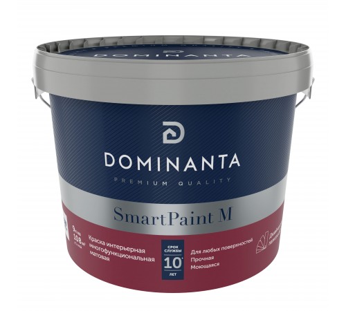 DOMINANTA SmartPaint M / ДОМИНАНТА СмартПеинт М Краска интерьерная многофункциональная матовая база BC (9л) DOMINANTA SmartPaint M / ДОМИНАНТА СмартПеинт М Краска интерьерная многофункциональная матовая база BC (9л)