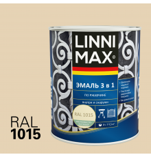 LINNIMAX / ЛИННИМАКС эмаль алкидно-уретановая по ржавчине 3 в 1 для наружных и внутренних работ слоновая кость RAL 1015 (0,75л)