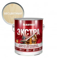 АКВАТЕКС-ЭКСТРА защит.-декор. покрытие для дерева, алкидное, полуглянц, бесцветный (2,7л) new