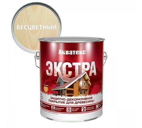 АКВАТЕКС-ЭКСТРА защит.-декор. покрытие для дерева, алкидное, полуглянц, бесцветный (2,7л) new АКВАТЕКС-ЭКСТРА защит.-декор. покрытие для дерева, алкидное, полуглянц, бесцветный (2,7л) new