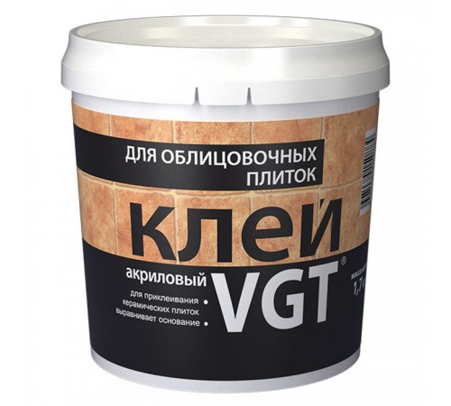 VGT / ВГТ клей акриловый, для облицовочных плиток, для стен и потолков (3,6л) VGT / ВГТ клей акриловый, для облицовочных плиток, для стен и потолков (3,6л)