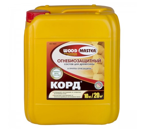 WOODMASTER / ВУДМАСТЕР КОРД состав огнебиозащитный II группа, розовый (10кг)