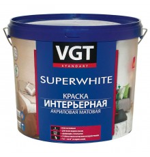 VGT SUPERWHITE / ВГТ СУПЕРВАЙТ ВД-АК-2180 краска интерьерная, для стен и потолков, влагостойкая, матовая (3кг)