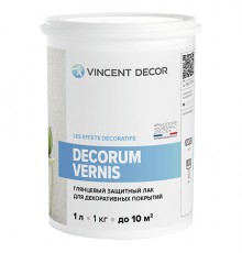 VINCENT DECOR DECORUM VERNIS защитный лак для декоративных покрытий, глянцевый (1л)