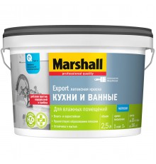 MARSHALL / МАРШАЛЛ ДЛЯ КУХНИ И ВАННОЙ краска влагостойкая интерьерная, база BC 2,5л