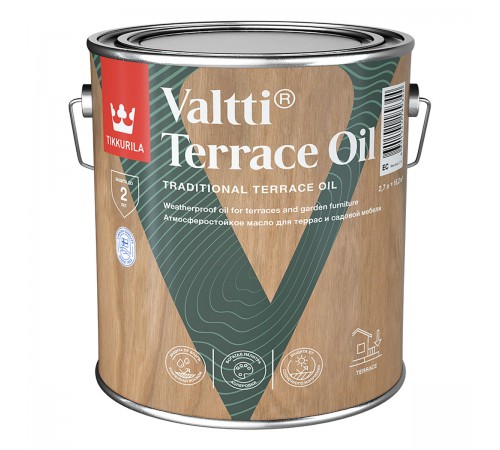 TIKKURILA EURO VALTTI TERRACE OIL масло для террас, бесцветное (2,7л)
