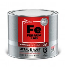 FERRUM LAB / ФЕРРУМ ЛАБ грунт-эмаль по ржавчине 3 в 1 молотковая, серый (2л)