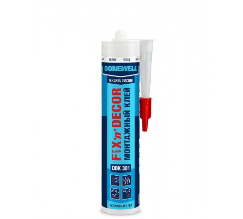 KUDO DONEWELL FIX-N-DECOR DBK-301 / КУДО ДАНВЕЛЛ ФИКС-Н-ДЕКОР клей акриловый монтажный морозостойкий, белый (260мл) KUDO DONEWELL FIX-N-DECOR DBK-301 / КУДО ДАНВЕЛЛ ФИКС-Н-ДЕКОР клей акриловый монтажный морозостойкий, белый (260мл)