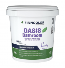 FINNCOLOR OASIS BATHROOM / ФИННКОЛОР ОАЗИС БАФРУМ краска влагостойкая для влажных помещений полуматовая, база C (0,9л)