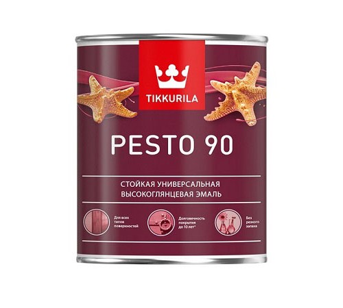 TIKKURILA EURO MIRALKYD 90 эмаль высоко глянц, баз С (0,9л)